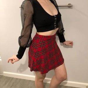 Short Plaid School Girl Skirt